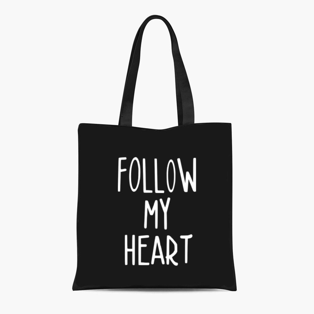 Totebag / Tas Wanita &quot;Follow My Heart&quot; Black