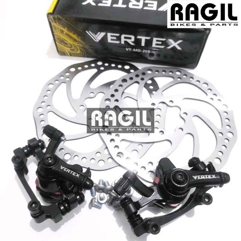 REM CAKRAM VERTEX SEPEDA 1 SET DISC BRAKE KALIPER ROTOR FULL SET SEPEDA LIPAT MTB FEDERAL CTB CITY B
