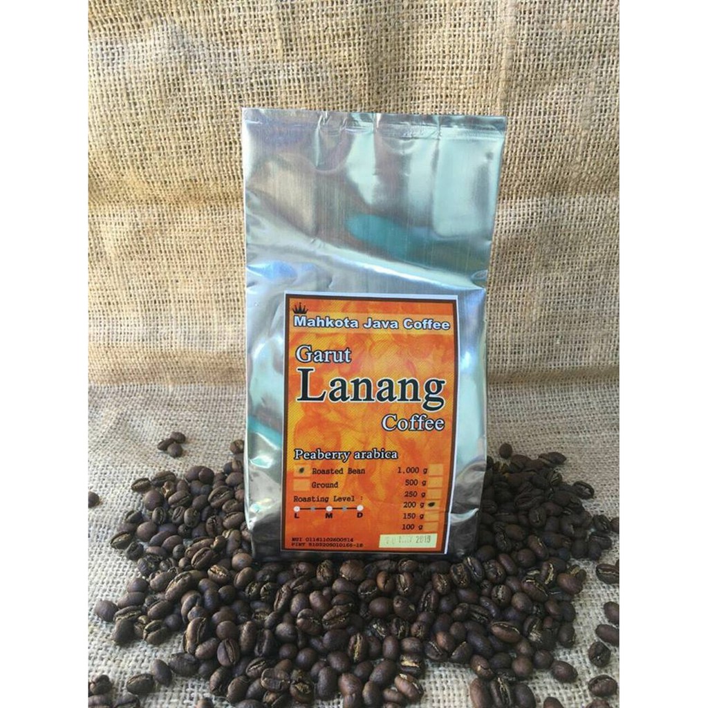 

Kopi Lanang Pea Berry Garut Asli Mahkota Java Coffee 250 gram soft pack Terbaik