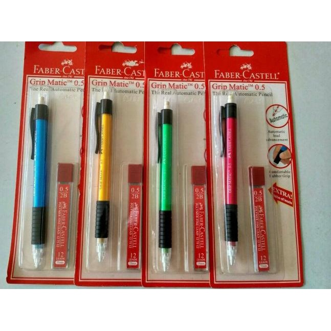 

➽ PENSIL MEKANIK FABER-CASTEL GRIP MATIC 0,5MM 2B + FREE ISI PENSIL LEAD ⅎ