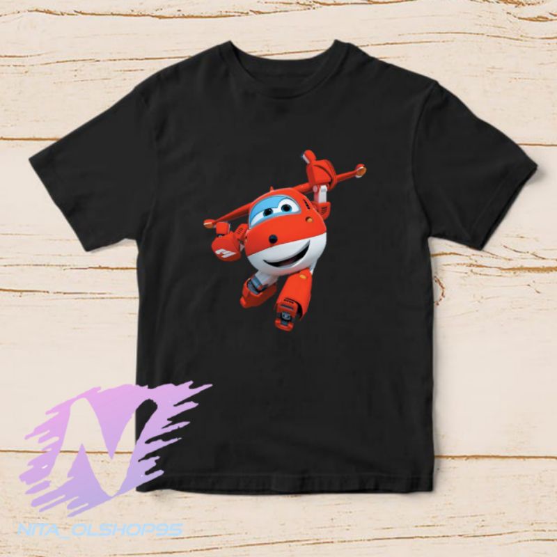 baju kaos anak superwings merah series tv pesawat