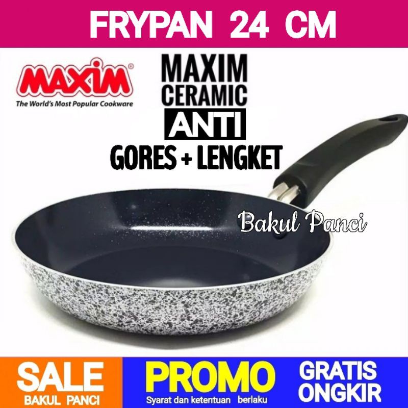 MAXIM CERAMIC FRYPAN 20 / 22 / 24 / 26 CM - MAXIM NEOSTONE FRY PAN - WOK PAN - TEFLON GRANITE MARBLE