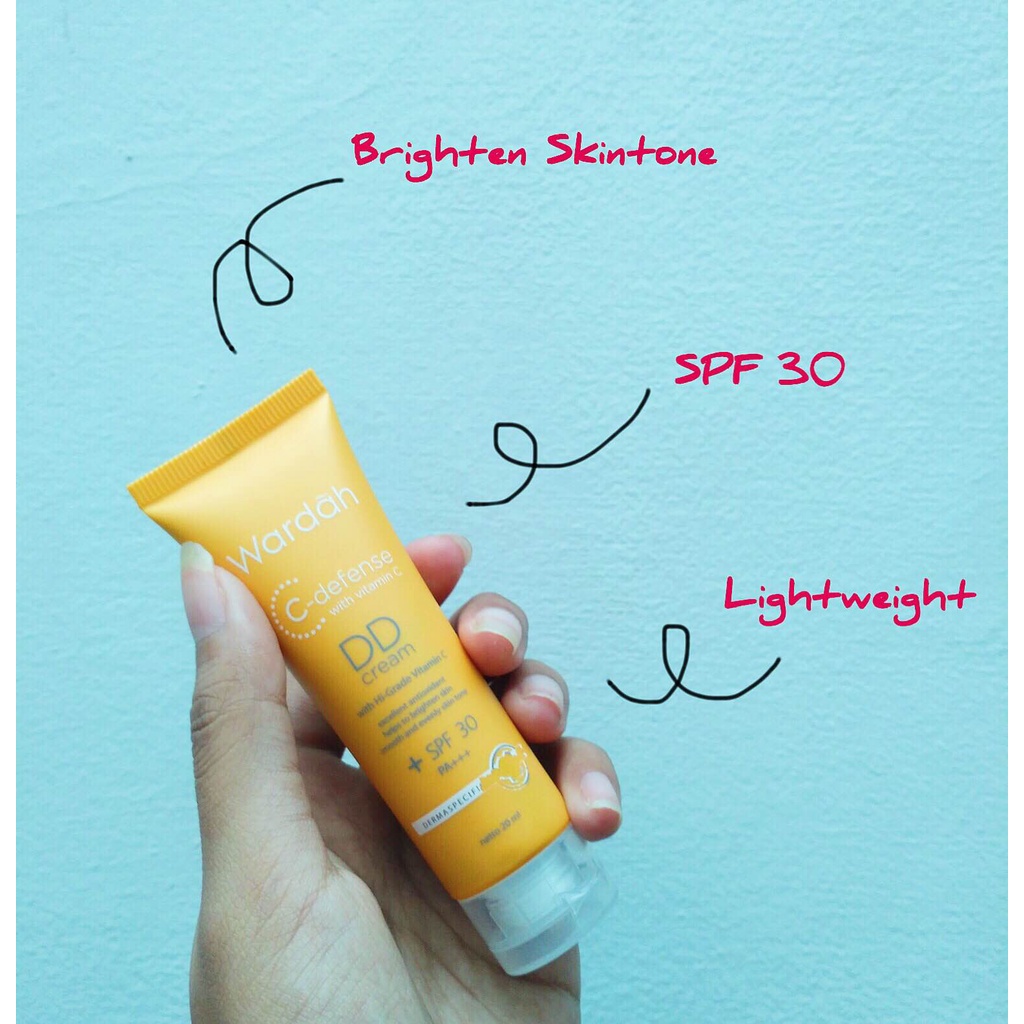 Wardah C-Defense DD Cream 20 ml - Cerah dan Warna Kulit Merata dengan HiGrade Vitamin C dan SPF 30 / Natural - light