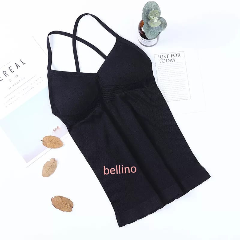 Tanktop Import Strech Dengan Cup Bra busa bisa dilepas All Size T8823 Tank Top Tangtop Tengtop Tentop Atasan Wanita Kaos Dalaman Perempuan