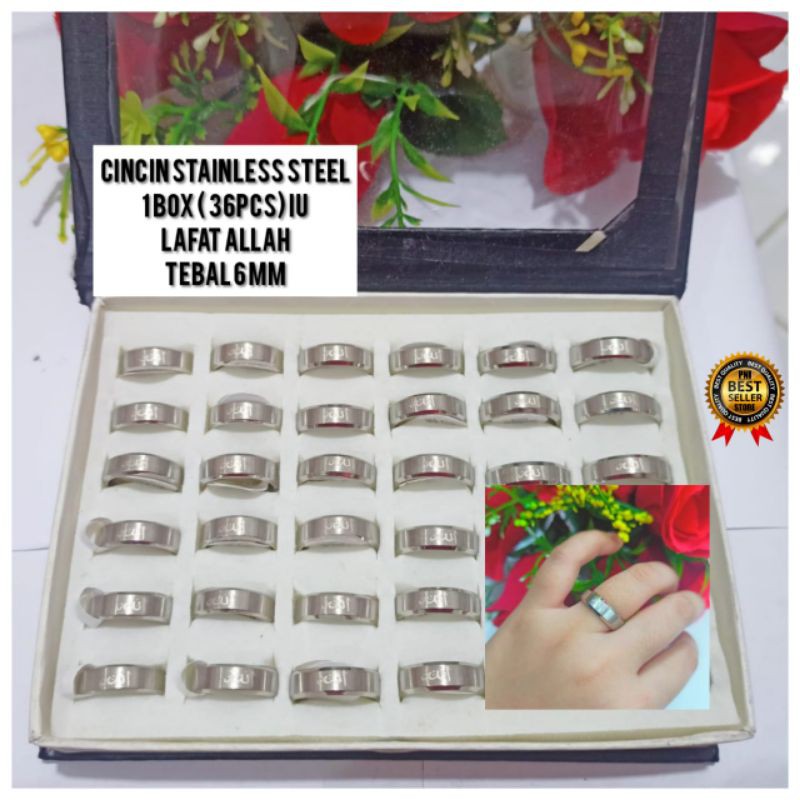 Cincin pria wanita STEENLESS steel 1 Box 36pcs termurah