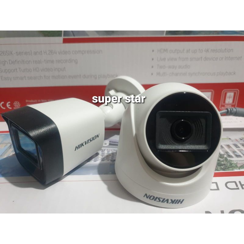 PAKET CCTV HIKVISION AUDIO 2MP 4 CHANNEL 3 KAMERA  1080P BISA MEREKAN SUARA  GARANSI 2 TAHUN