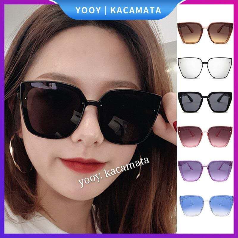 Kacamata Hitam Pria / Wanita Model Korea Frame Kotak Besar untuk Pasangan