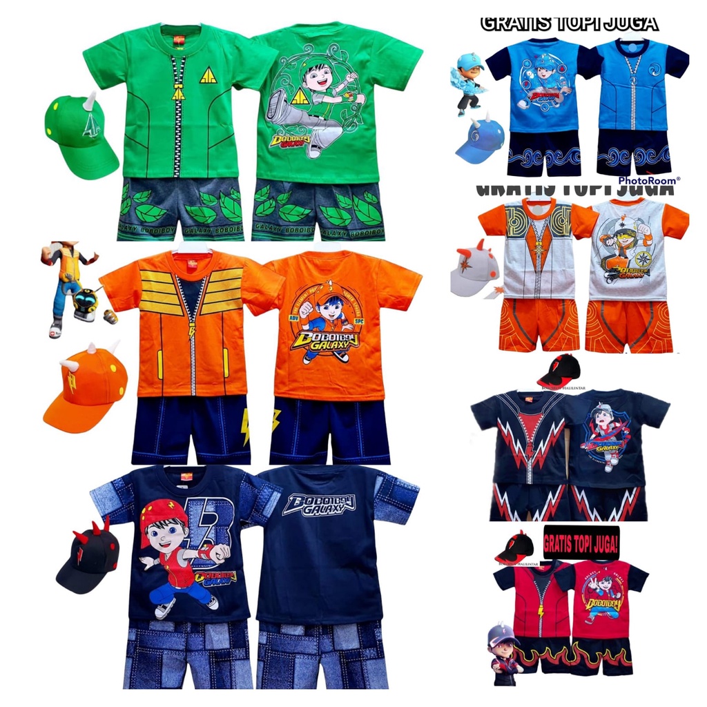 setelan baju anak boboiboy air boboiboy api halilintar boboiboy daun boboiboy solar putih boboiboy g