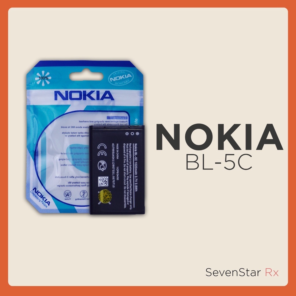 [SevenStar] Battery Nokia BL5C ORIGINAL NOKIA BL-5C Sesuai Foto Kami