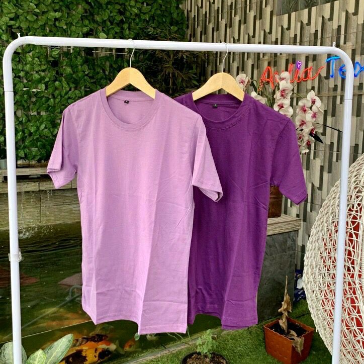 Kaos Polos Cotton Combed 30's | Ungu Muda & Ungu Tua