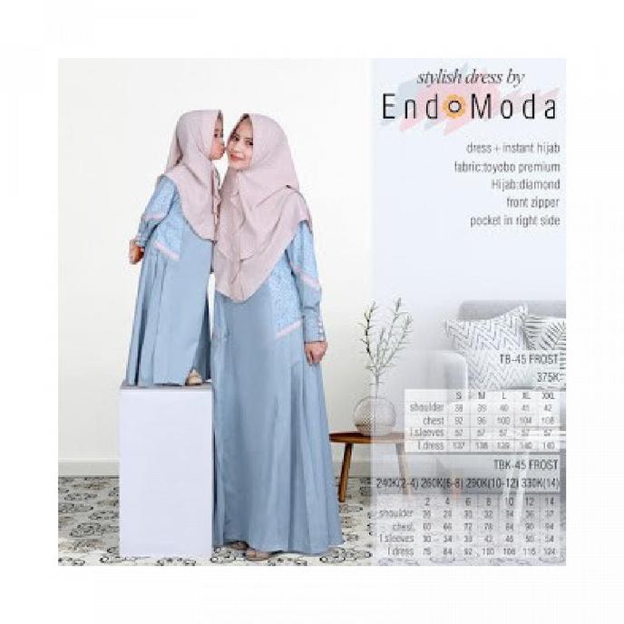 Pakaian wanita muslim dress endomoda TB 45 FROST Gamis ibu gamis anak