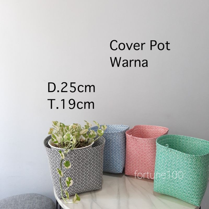 Cover Pot Plastik / Keranjang Anyaman Plastik / Coverpot Anyam G01