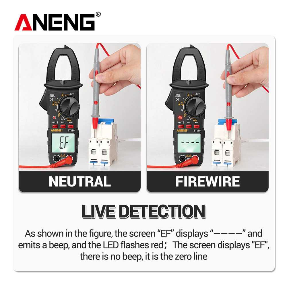 ANENG Tang Ammeter Rentang Otomatis Meteran Klem Digital AC/DC Saat Ini 1mA True RMS Pemeriksaan Langsung Rentang Otomatis NCV Penguji Kapasitor Frekuensi Temperatur Multimeter