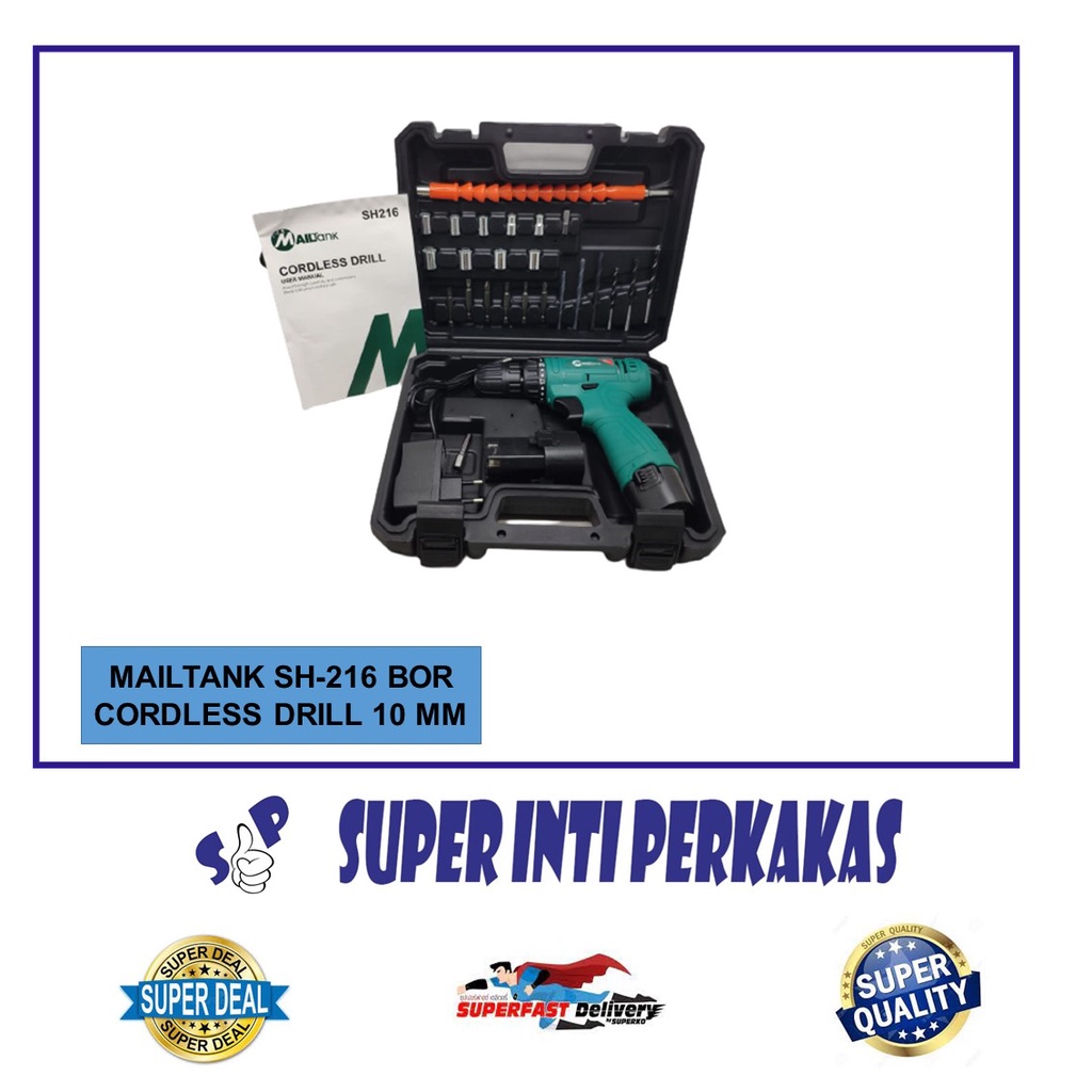 MAILTANK BOR BATERAI CORDLESS BOR 12V BOR CHARGE 12V SH-216 JAPAN TECH