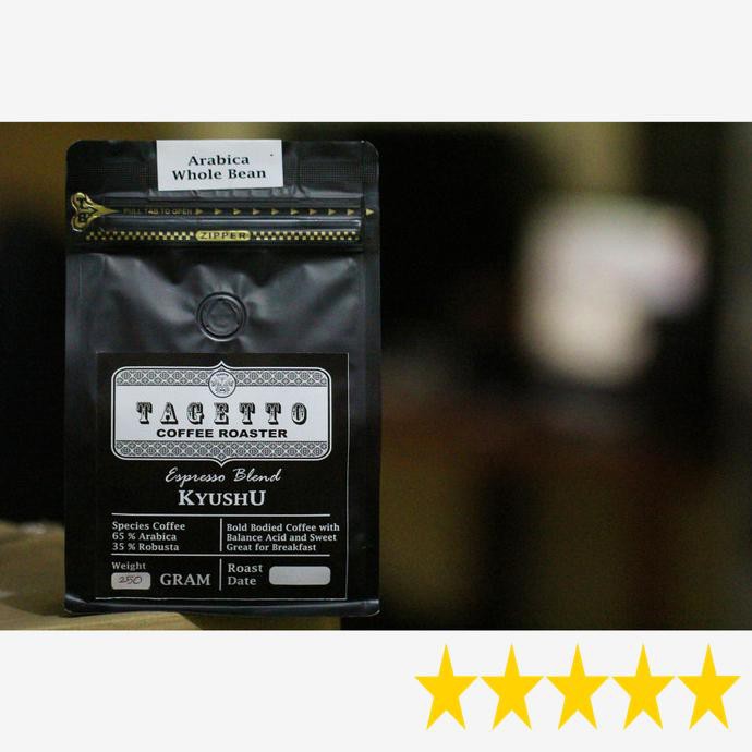 

Espresso Kyushu 1Kg Tagetto Coffee Blend 65% Arabica - 35% Robusta - Biji Kopi Terlaris