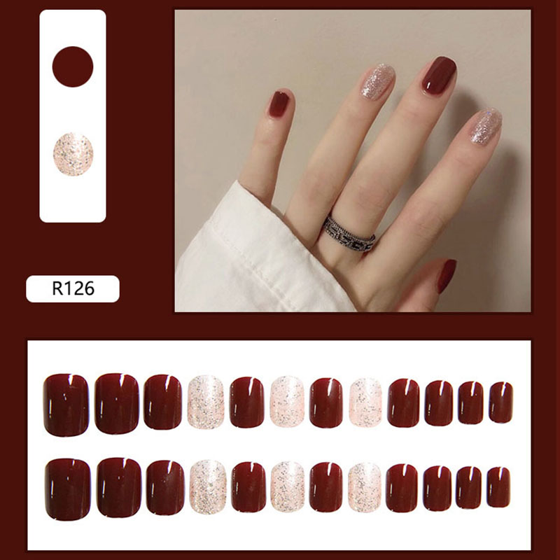 R121-r133 24pcs / Kotak Kuku Palsu Full Cover Untuk Nail Art