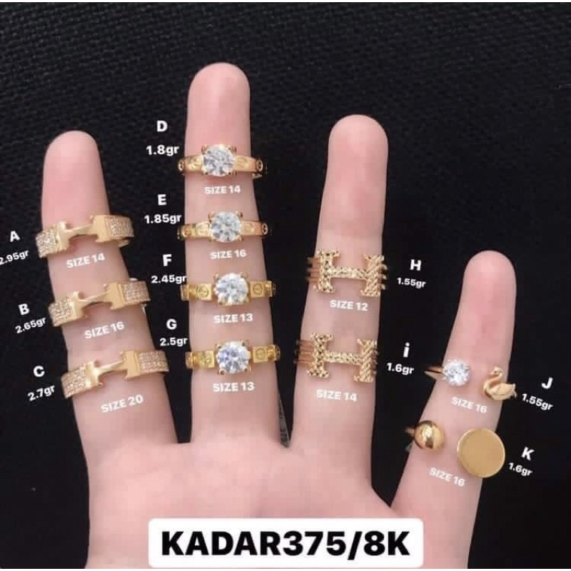Cincin Emas Asli - Cincin Emas Kadar 375 - Toko Emas - Toko Mas asli - Perhiasan Cincin Emas