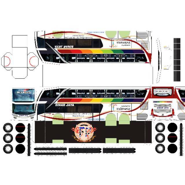 Miniatur Bus Papercraft Lembaran Shopee Indonesia