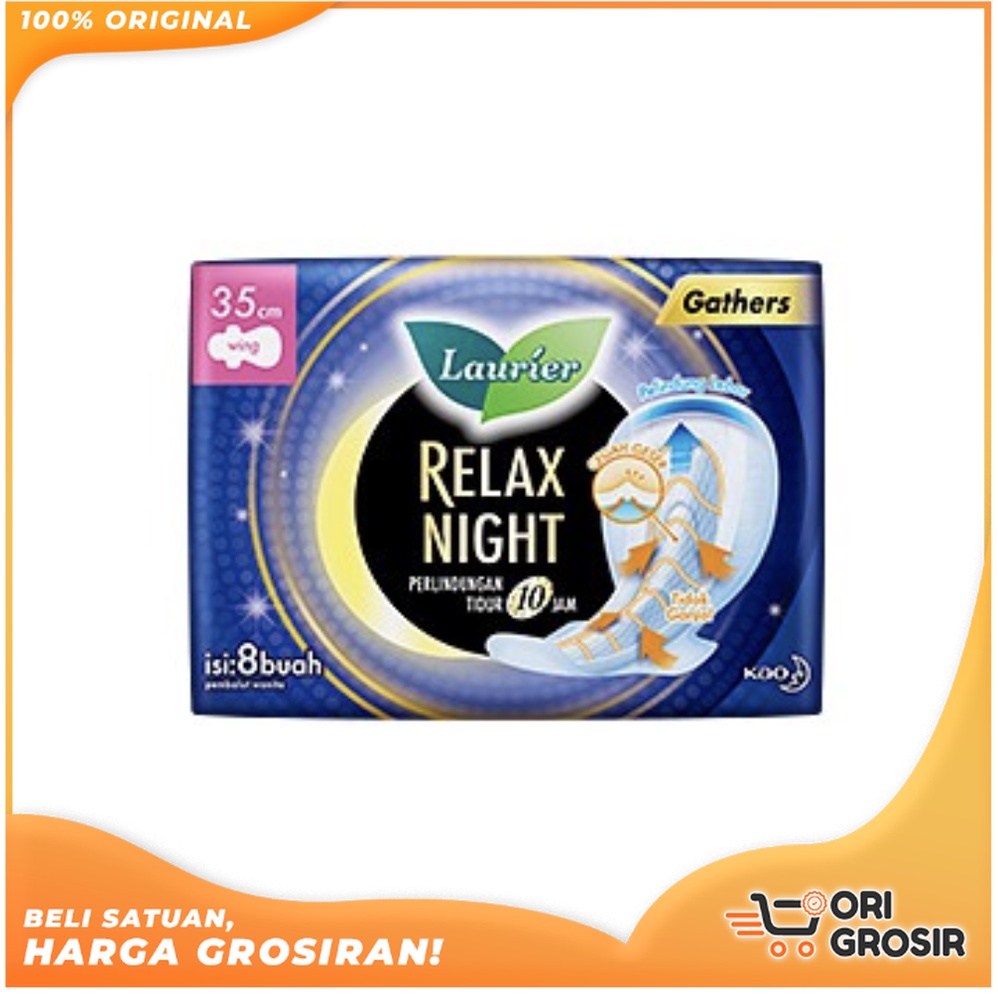 ORI GROSIR l LAURIER Relax Night Pembalut 30cm 35cm 40cm | Laurier Pembalut Malam