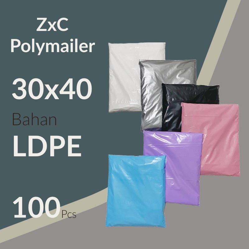 

ZXC Polymailer 30x40 cm Plastik Packing Online Shop Hitam Ekonomis Lem Bahan LDPE