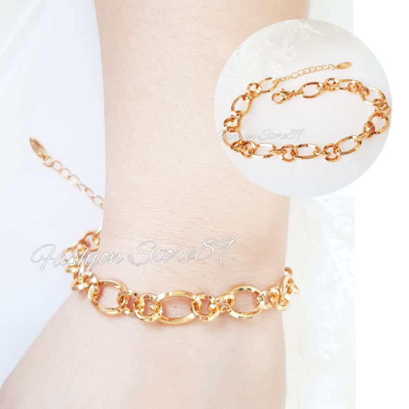 Gelang Rantai Nuri perhiasan xuping Yaxiya Lapis emas 18k impor Fashion Gelang tangan Impor