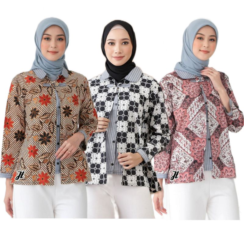 BAJU BATIK WANITA MODERN MONALISA GENES M,L,XL asli PEKALONGAN