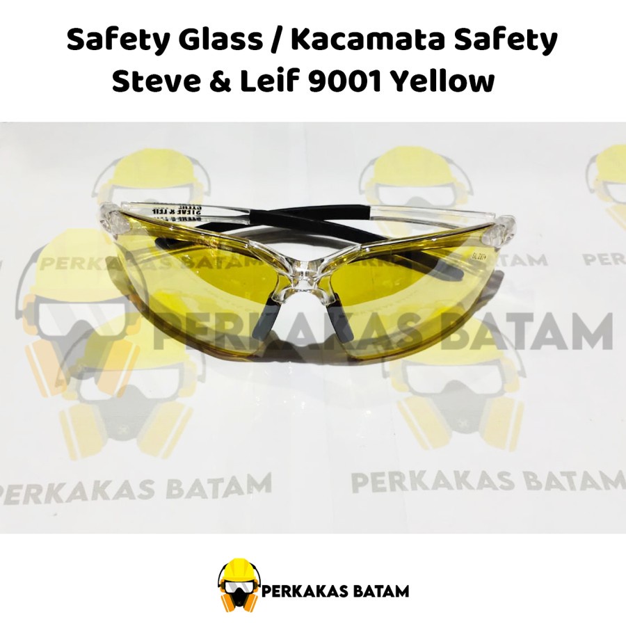 Kacamata Safety Kuning / Safety Glass Steve&Leif 9001 Yellow