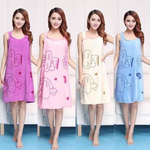 Baju Handuk Mandi Karakter Wearable Towel Kimono Multifungsi