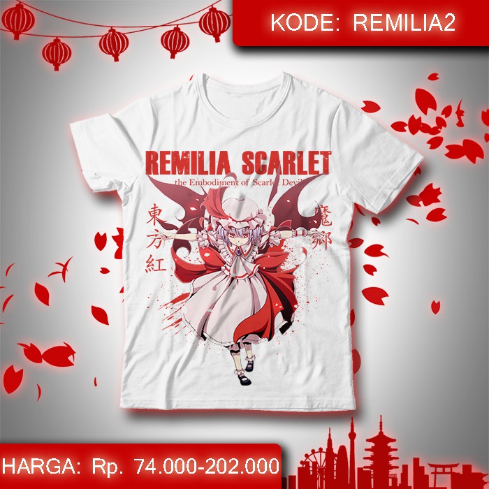 Baju Kaos Game Touhou Project - Remilia Scarlet Baju Anime ZUN Flandre 2