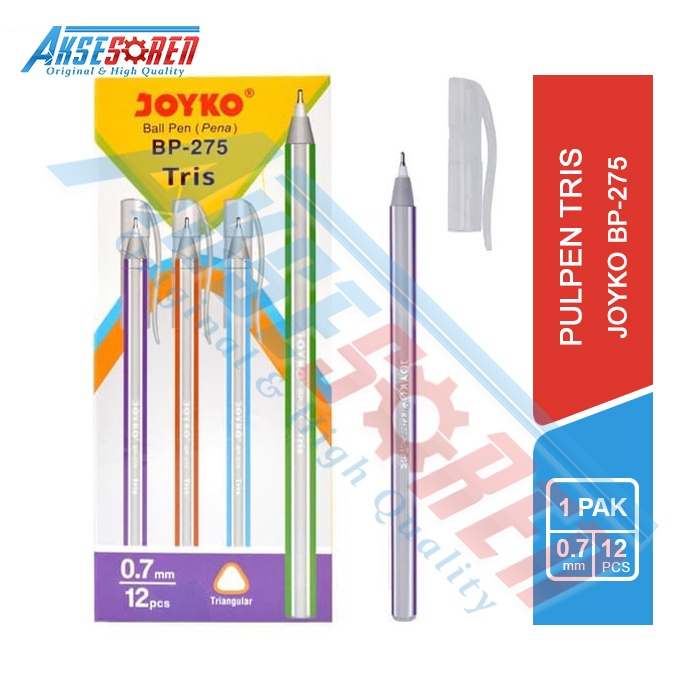 

Pulpen Tris Joyko [BP-275/12 pcs] / Ballpoint Pena Pen [0.7 mm/1 pack]