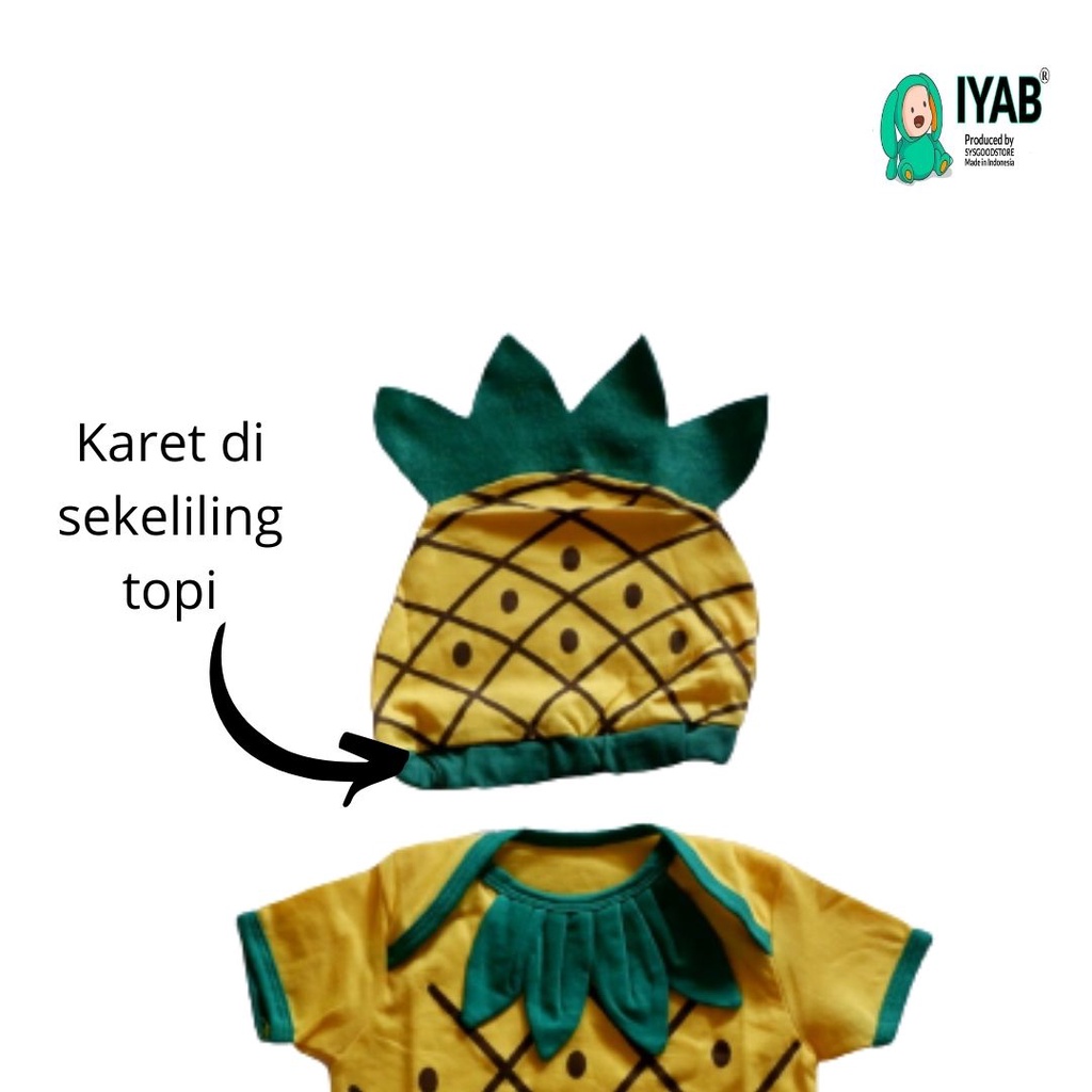 IYAB  Baju Bayi Jumpsuit /Jumper Bayi Nanas Unisex Katun-3