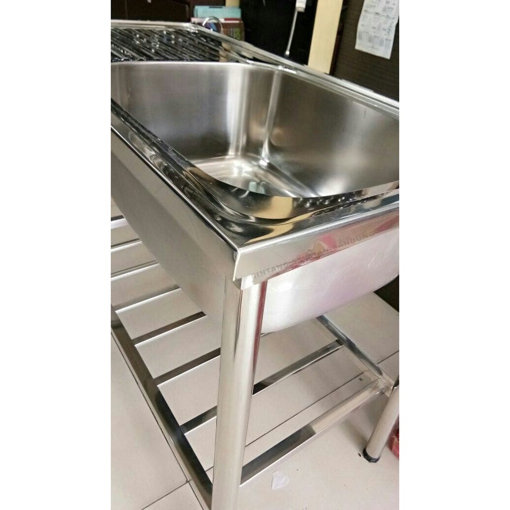 BAK CUCI PIRING / SINK DENGAN KAKI STAINLESS 10050 1000x500x250mm