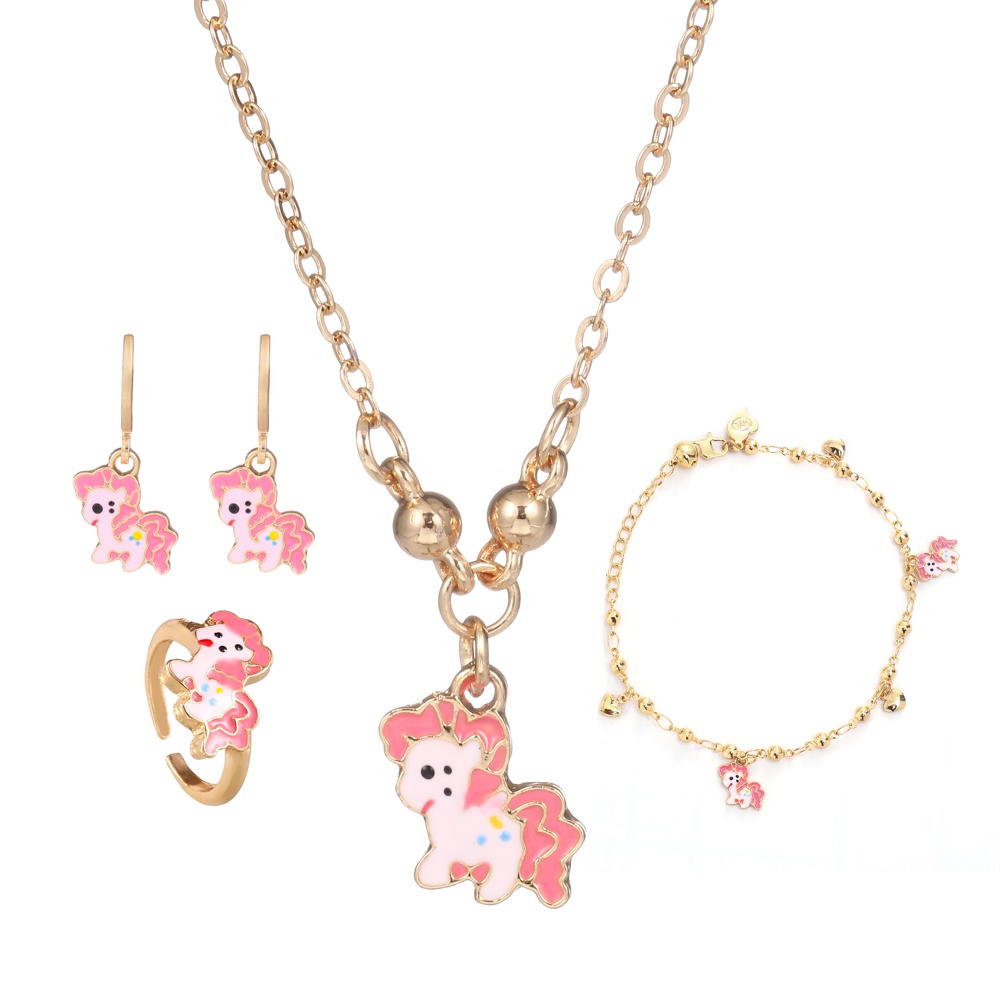 Set Perhiasan Anak Unicorn Lapis Emas Anting Anak Perempuan Unicorn Set Perhiasan Anak 1 Set D417