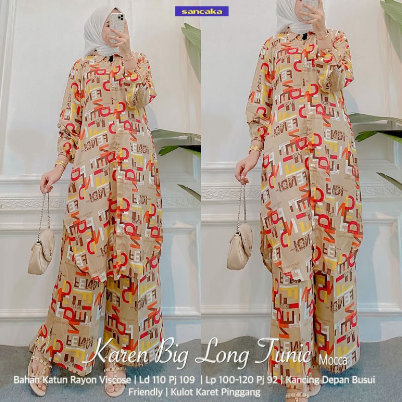 KAREN BIG LONG TUNIK | SETELAN LONG TUNIK RAYON VISCOS TERMURAH