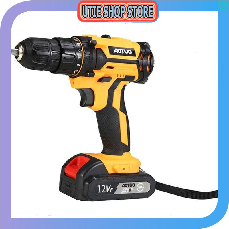 USS - AOTUO Bor Listrik Cordless Rechargeable Lithium Battery 12V - K9F - Utie Shop Store