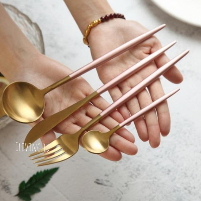 Cutlery set Pink gold
