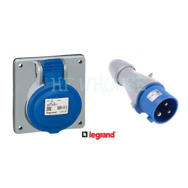 LEGRAND SET PANEL MOUNTING + PLUG P17 - IP44 - 200/250V 16A 3Pin