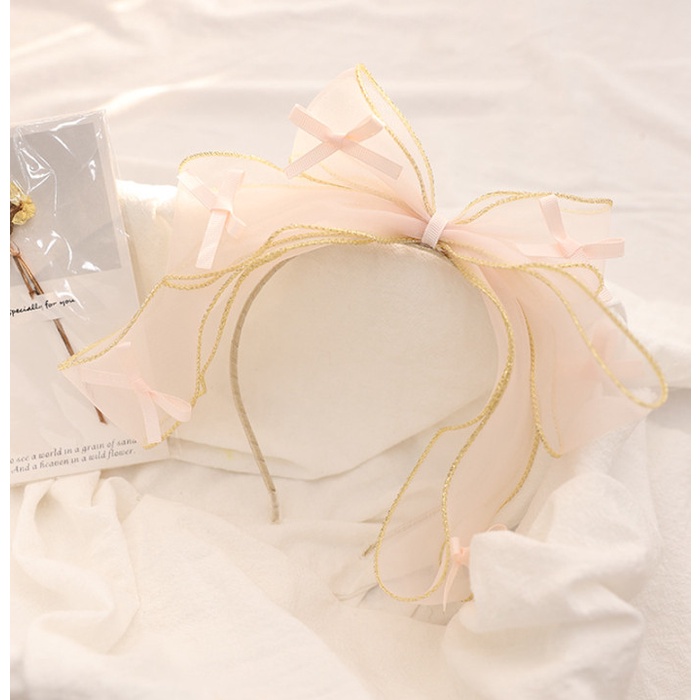 Bando Bandana Anak Import Korea Mutiara Motif Pita Bando Pesta Haesu