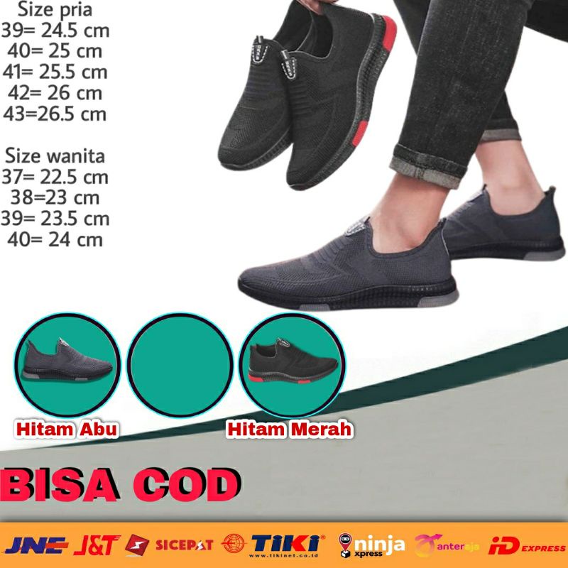 (COD) Sepatu slip on pria, Sepatu Sneaker kasual santai pria ONKE terbaru kekinaian murah 878