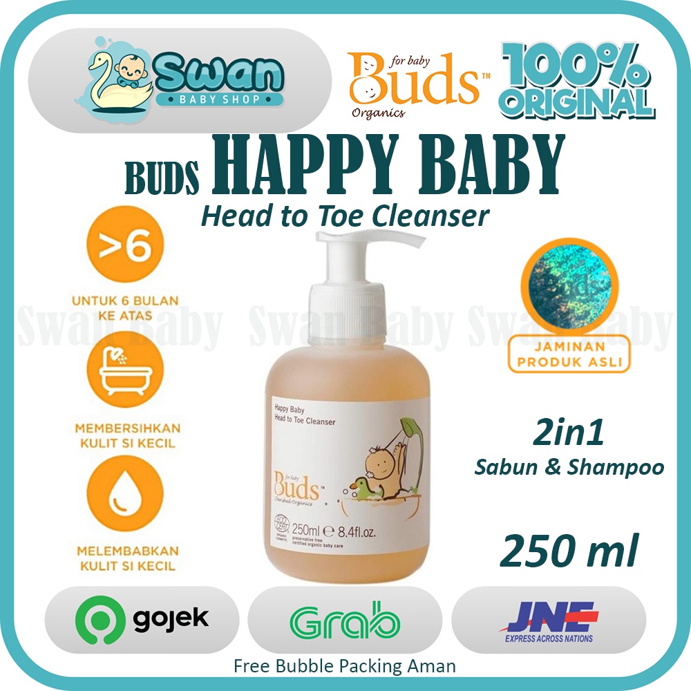 Buds Happy Baby Head to Toe Cleanser - Sabun Shampoo 2in1 Bayi Organik