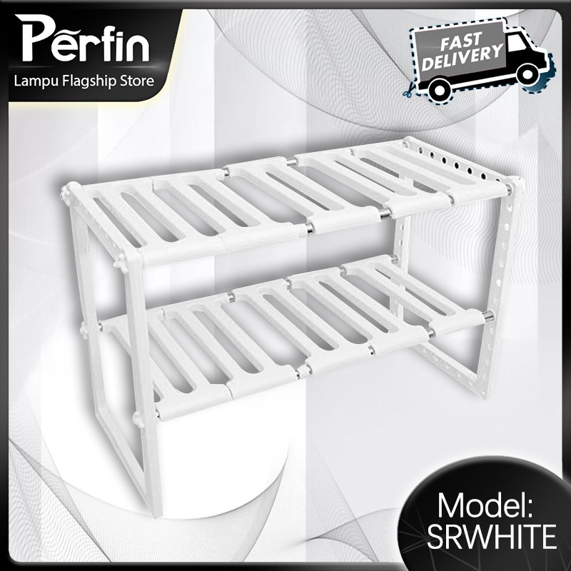 BLINGO x Perfin  SRWHITE Rak Penyimpanan Dapur Kamar Mandi Adjustable