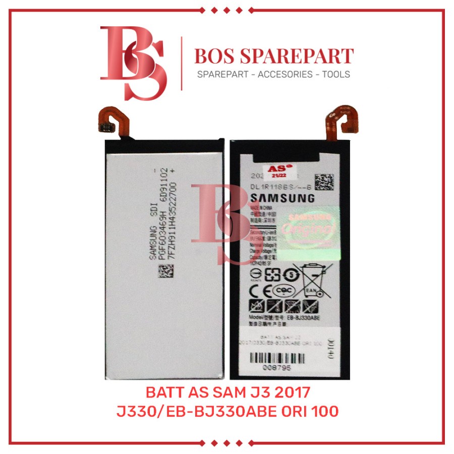 BATTERY AS SAMSUNG J3 2017 / J330 / EB-BJ330ABE ORI 100 BATERAI