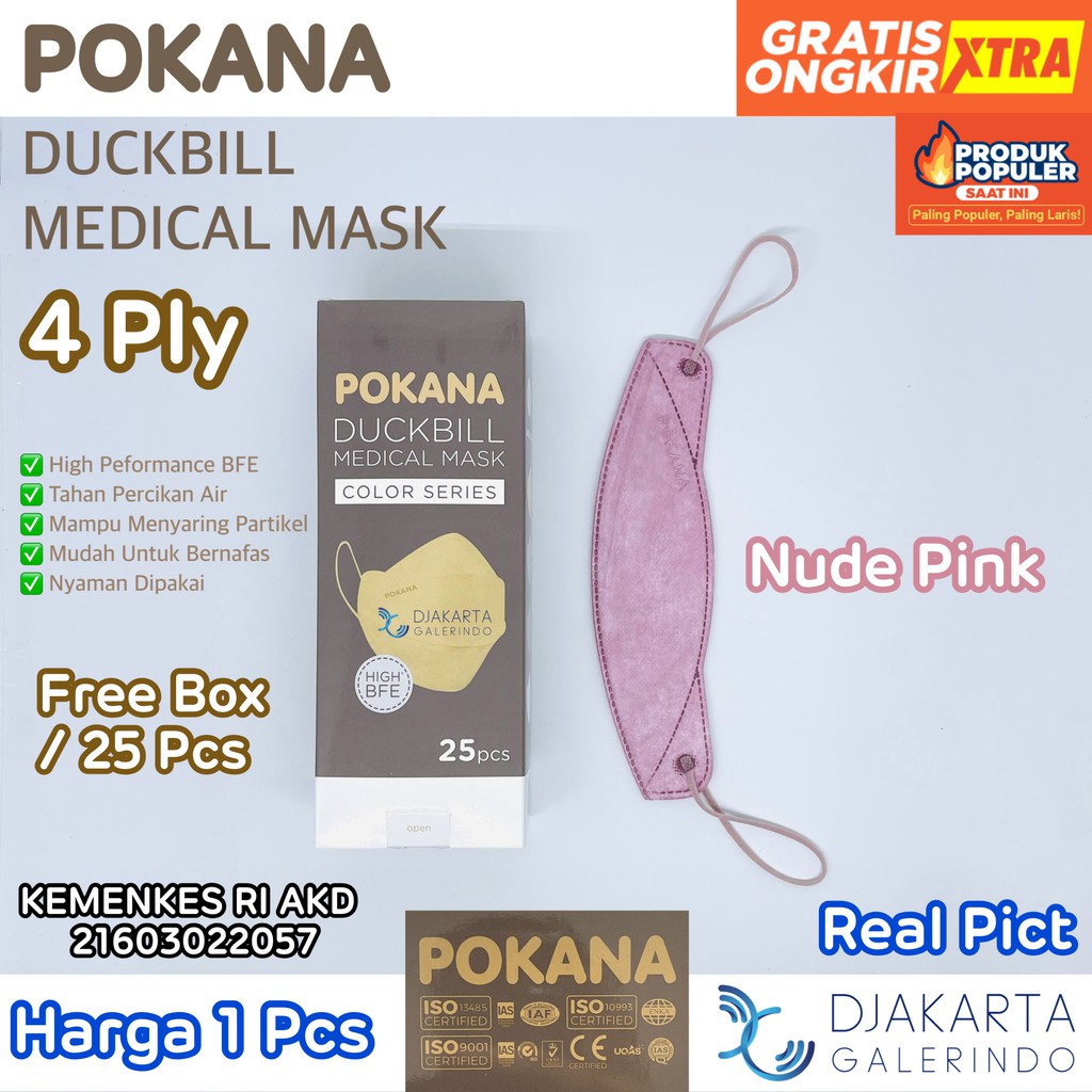 Masker POKANA Duckbill 4Ply Medical Mask - Colour Series &amp; Fashion Series