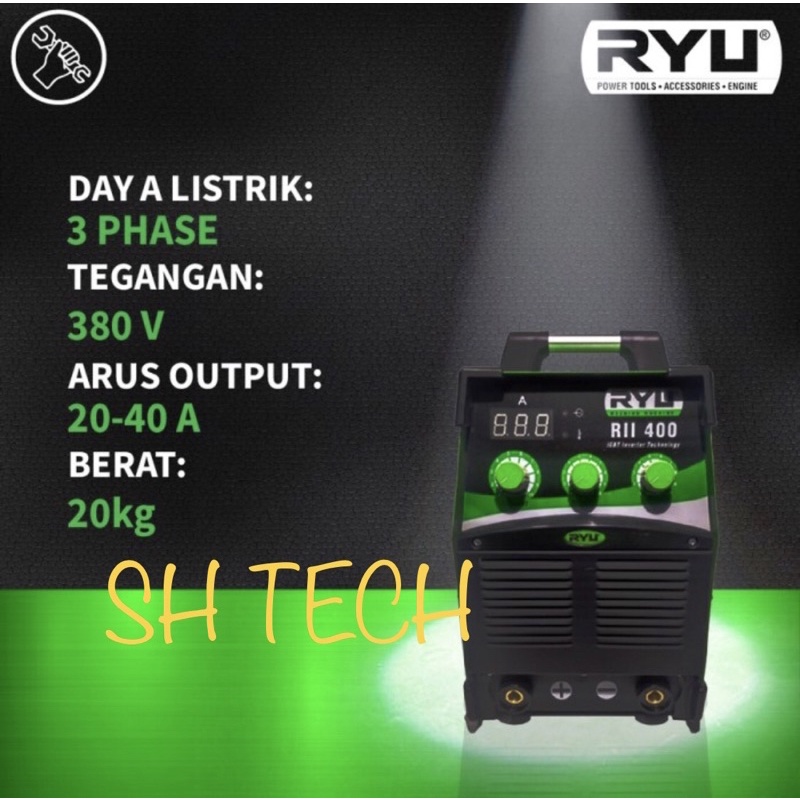 MESIN LAS RYU RII 400 A RII400 TRAVO LAS RYU 400 AMPERE 3 PHASE