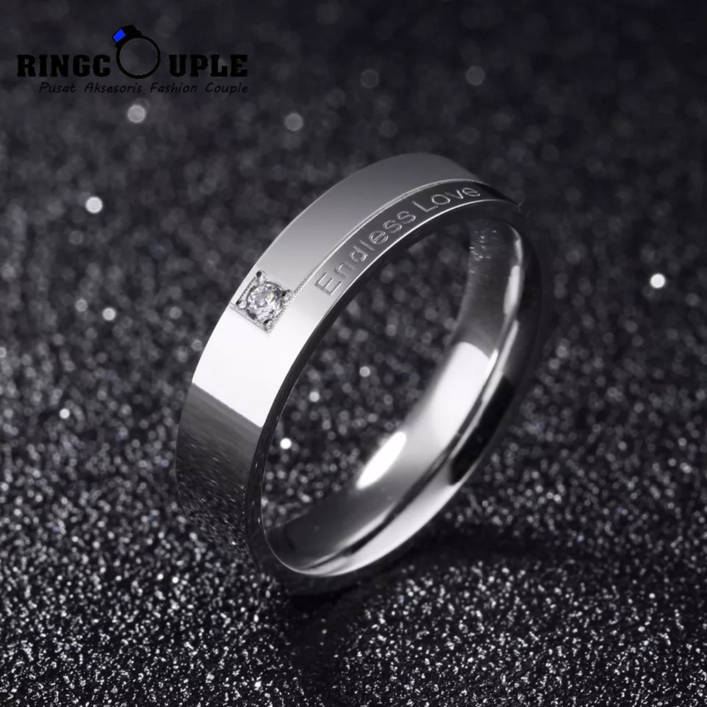 [JB011] Cincin Couple Titanium Original 100% Anti Pudar (GRATIS BOX)