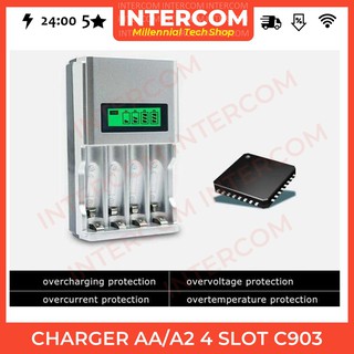 Taffware Smart Intelligent LCD 4 Slot Charger Baterai for