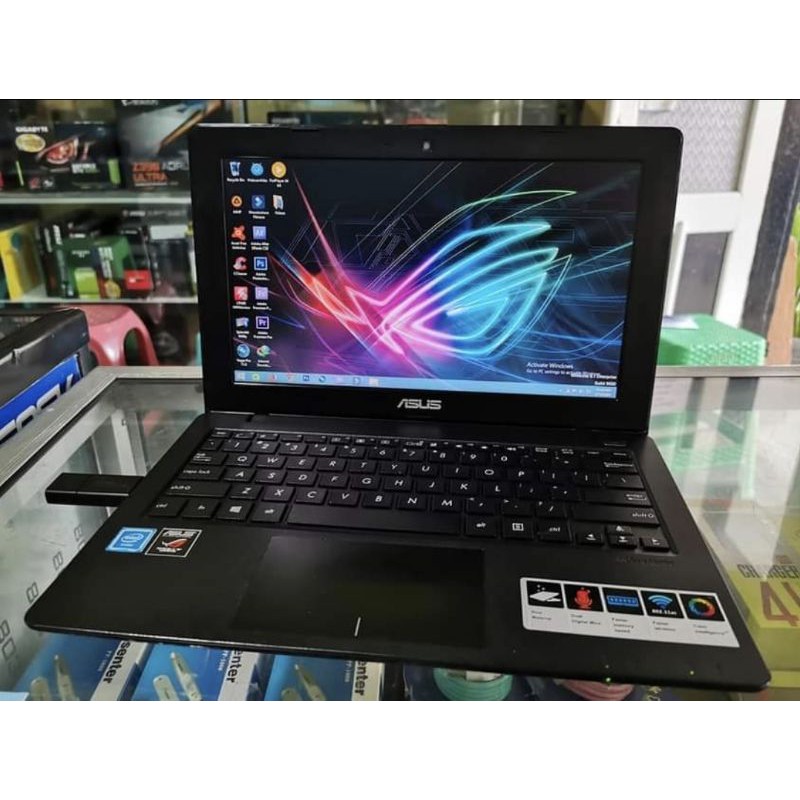 Notebook 1jt sudah ssd ram 2gb wow istimewa daring online skripsi zoom performa kenceng slim asus x2