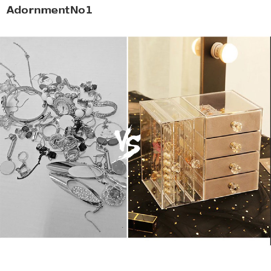 [AdornmentNo1] Earrings Necklaces Jewelry Storage Box Transparent Large Capacity Jewelry Shelf [new]