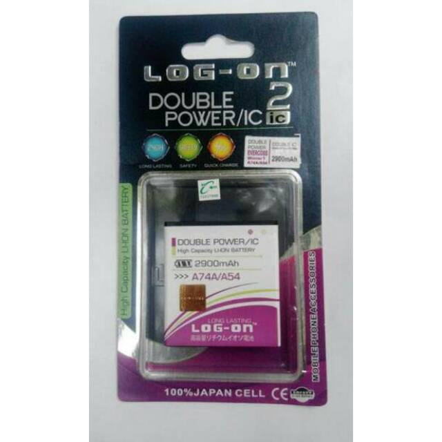 Batre Baterai Double Power IC Log-On EVERCOSS A74A / A54 / A74D