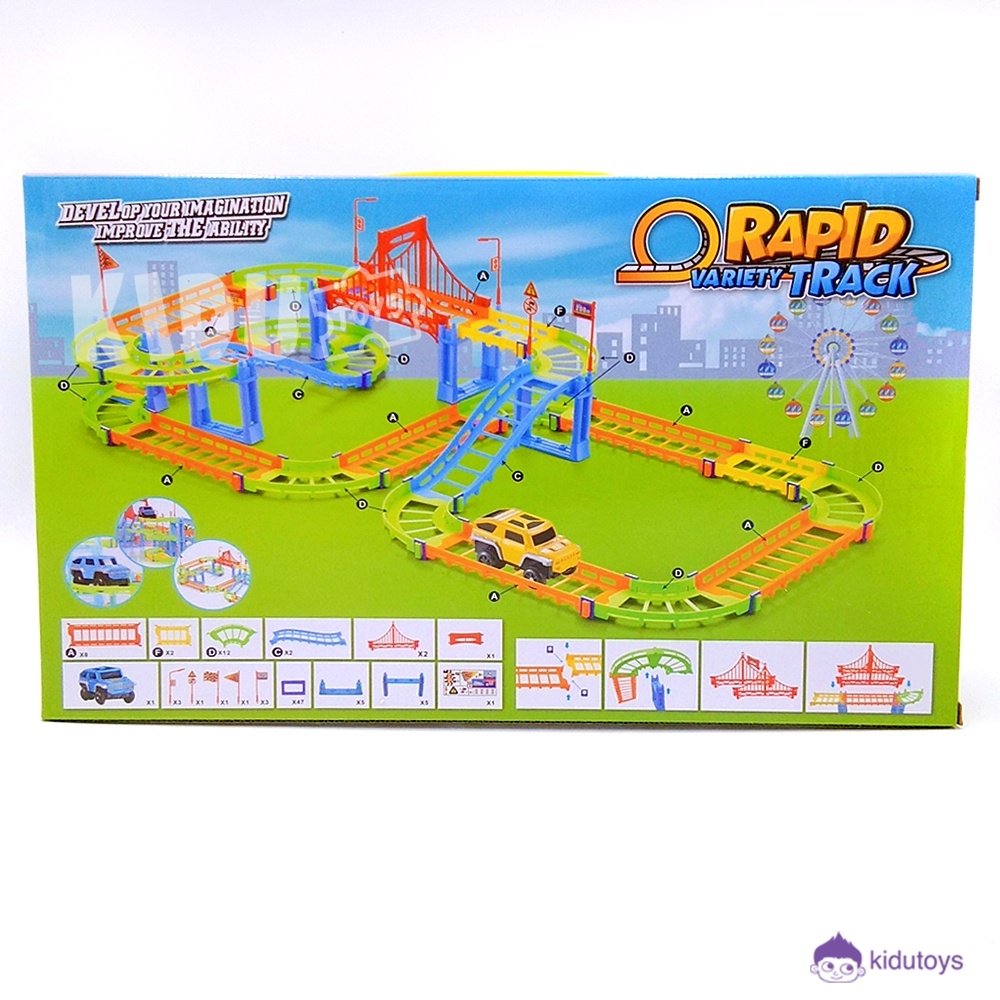 Mainan Mobil Lintasan Track Mainan Anak Cowok Mobil Mobilan Rapid Variety Track 1608 Kidu Toys